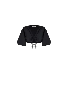 DONOVAN TIE CROP TOP BLACK