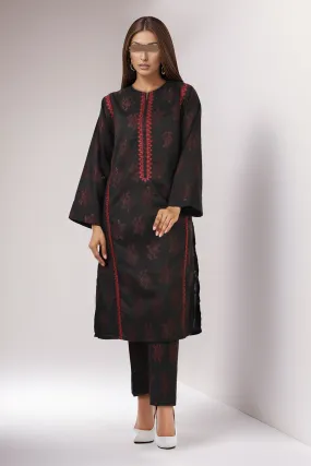 Embroidered Cotton Jacquard Stitched 2 Piece