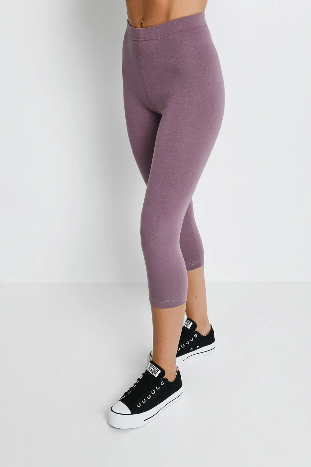 Everyday Cropped Leggings - Elderberry Purple