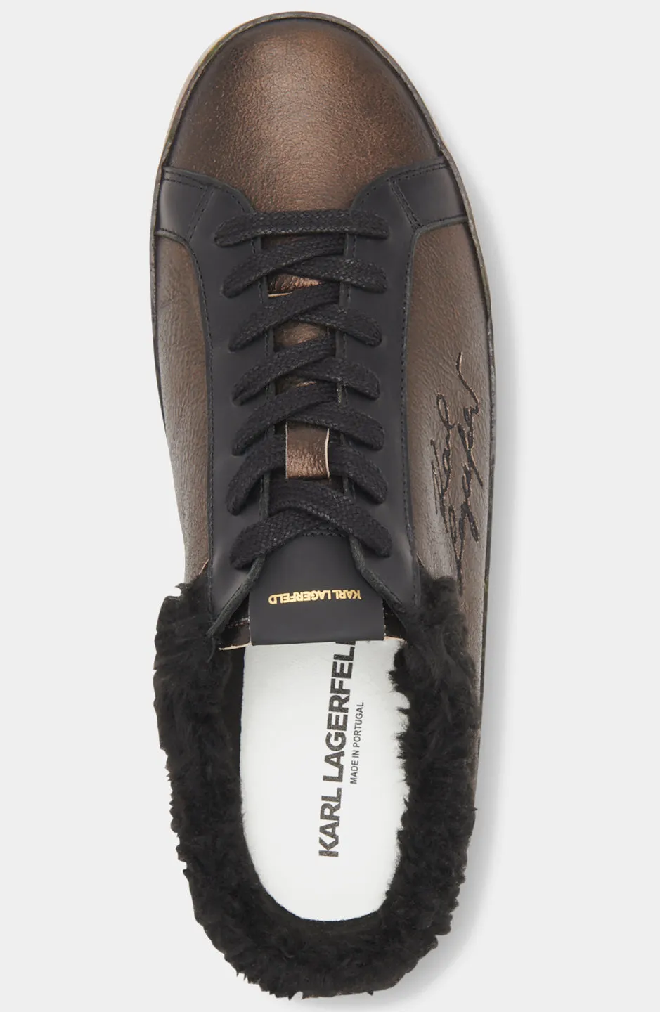 Faux Fur Lined Leather Sneaker