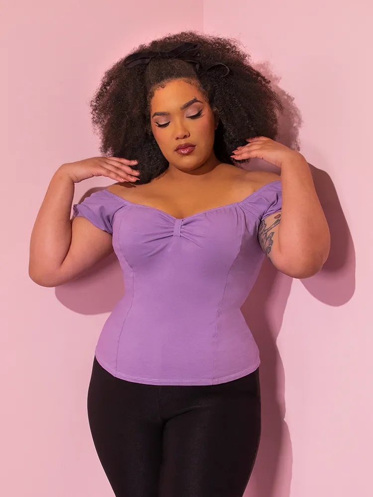 FINAL SALE - Powder Puff Top in Lavender - Vixen by Micheline Pitt