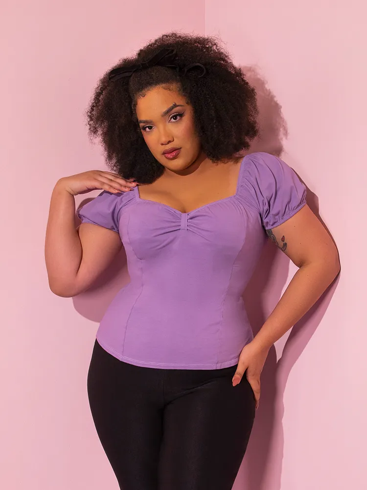 FINAL SALE - Powder Puff Top in Lavender - Vixen by Micheline Pitt