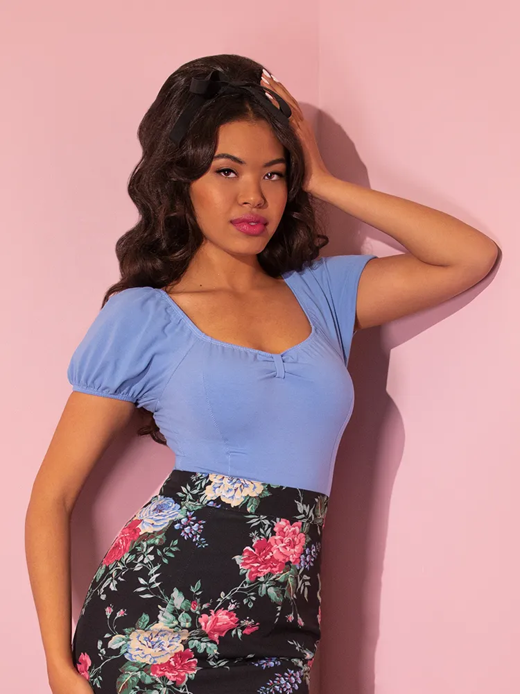 FINAL SALE - Powder Puff Top in Sunset Blue - Vixen by Micheline Pitt