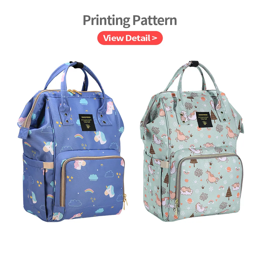 Fish-Openning Diaper Bag Backpack