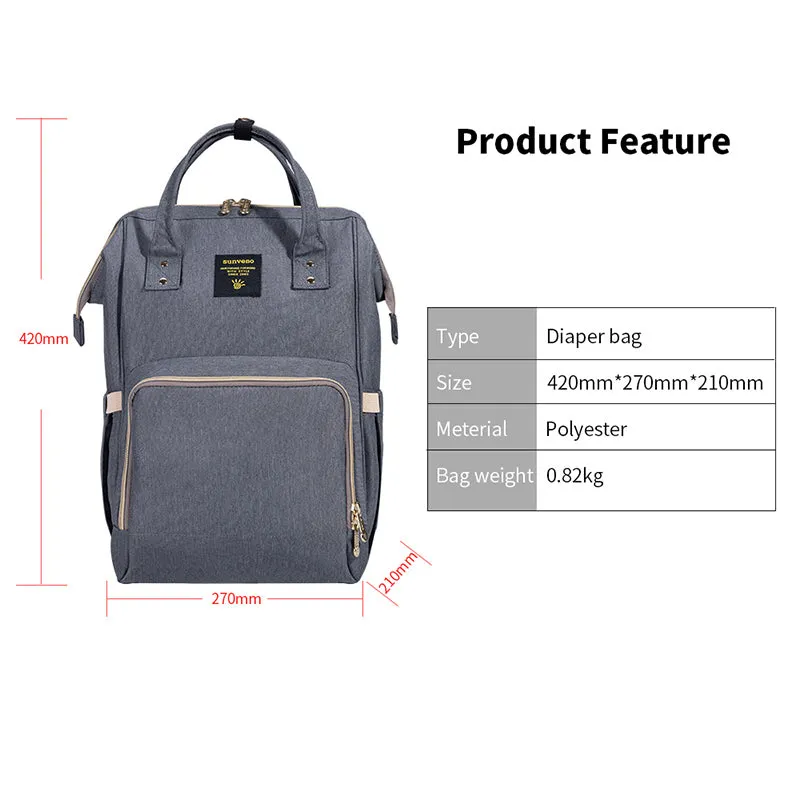 Fish-Openning Diaper Bag Backpack