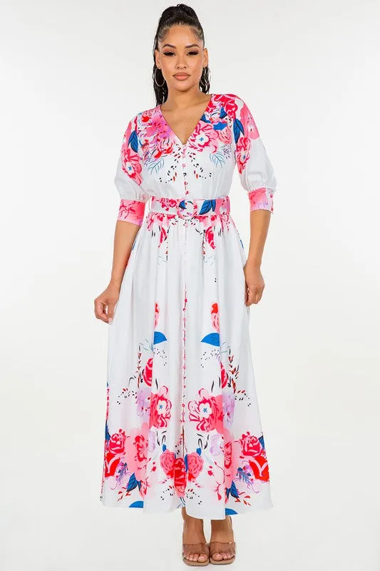 Florine Printed Long Sleeve Dress