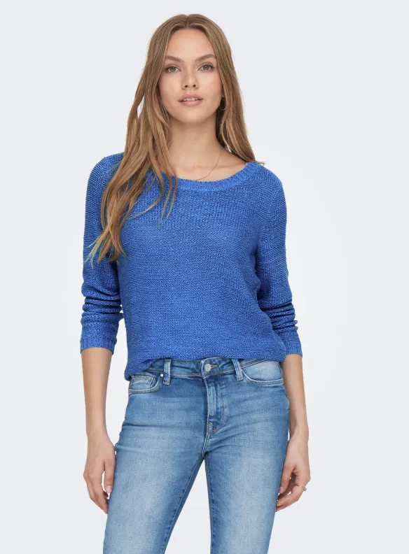 Geena Super Sonic Blue Textured Pullover