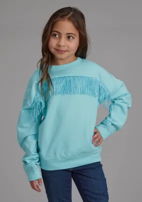 Girl's Roper Turquoise Fleece Pullover