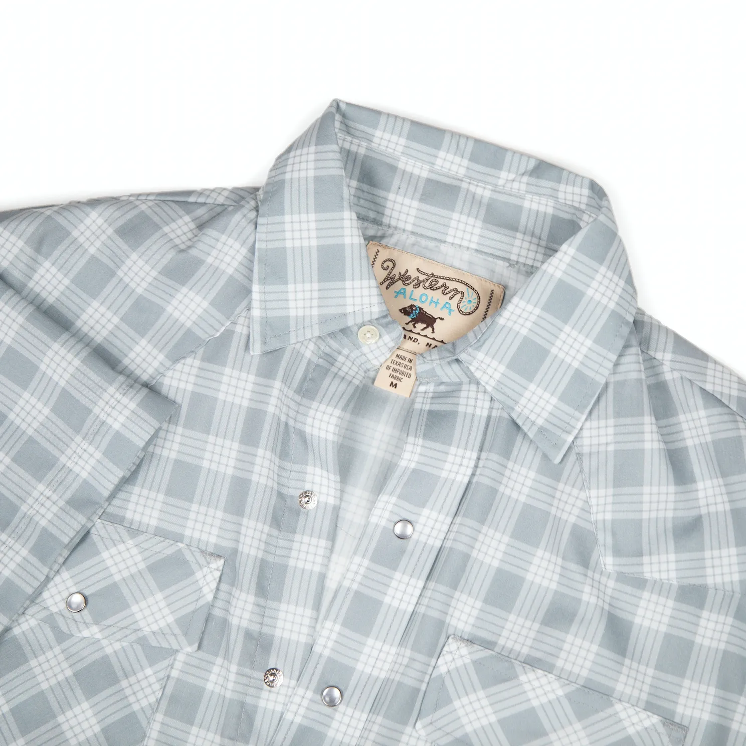 Gray Palaka Western Pearl Snap Shirt