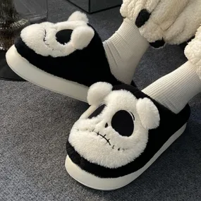 Halloween Slippers Halloween Skull Shoes Comfortable Cotton Slippers