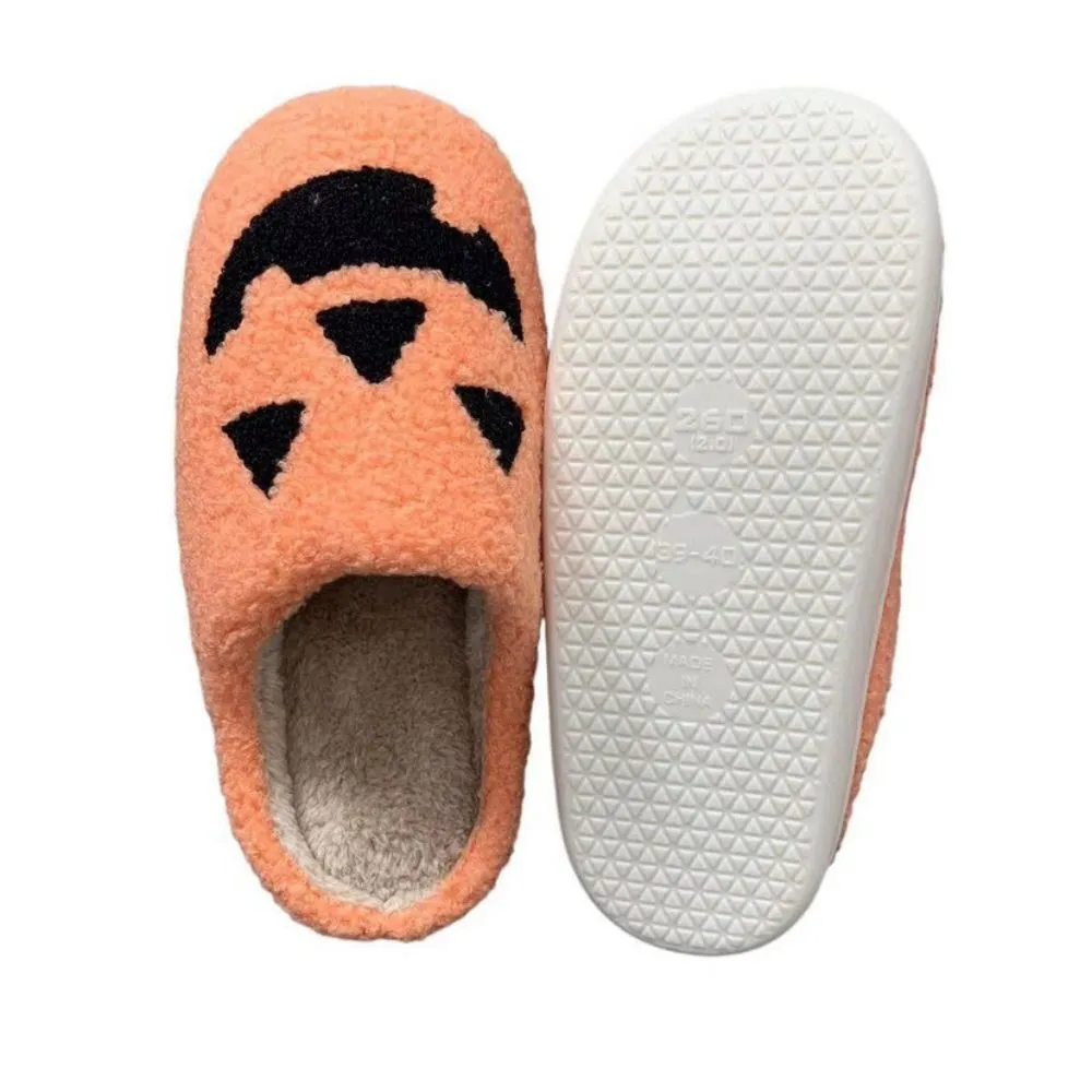 Halloween Slippers Halloween Yellow Pumpkin Shoes Comfortable Soft Home Cotton Slippers