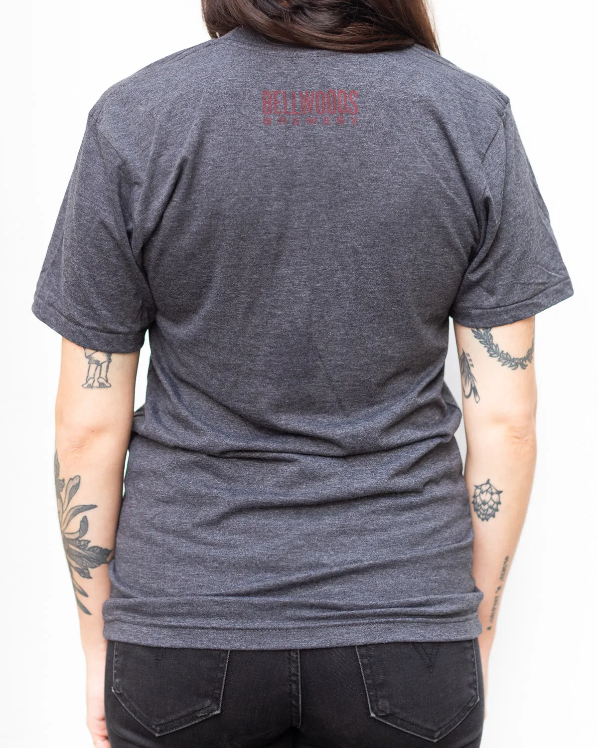 Heathered Grey tee with Bell Logo