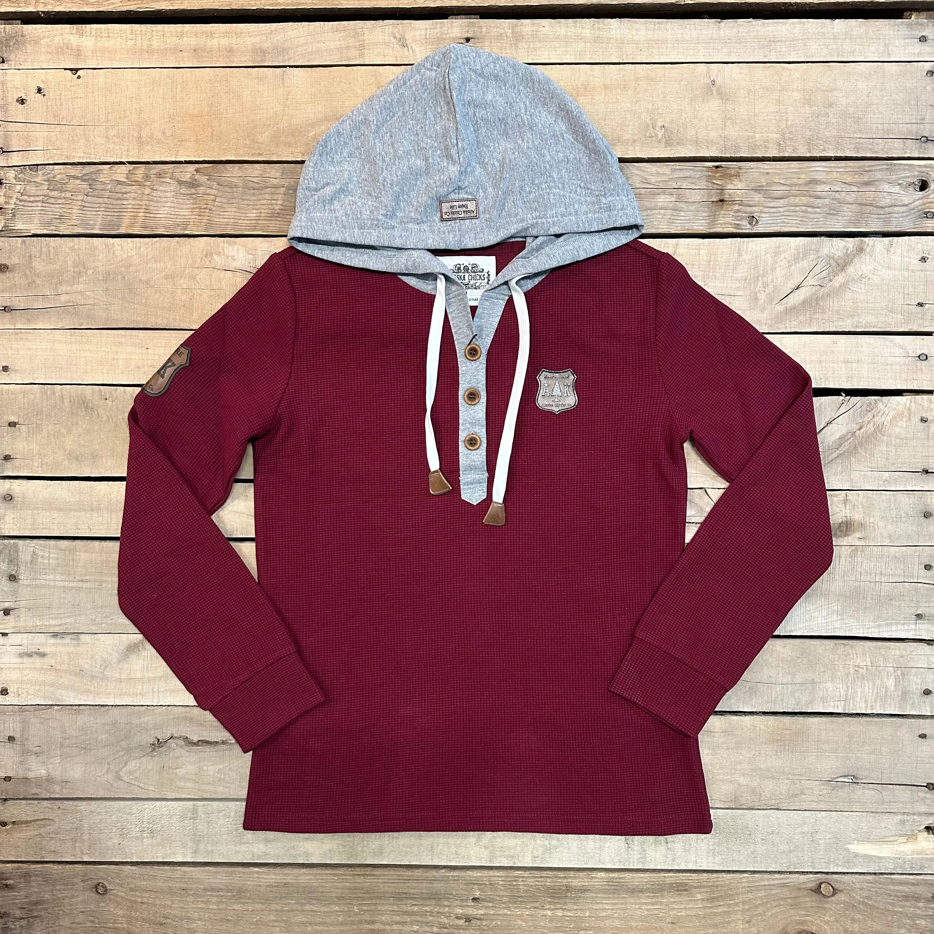 Hooded Waffle Henley