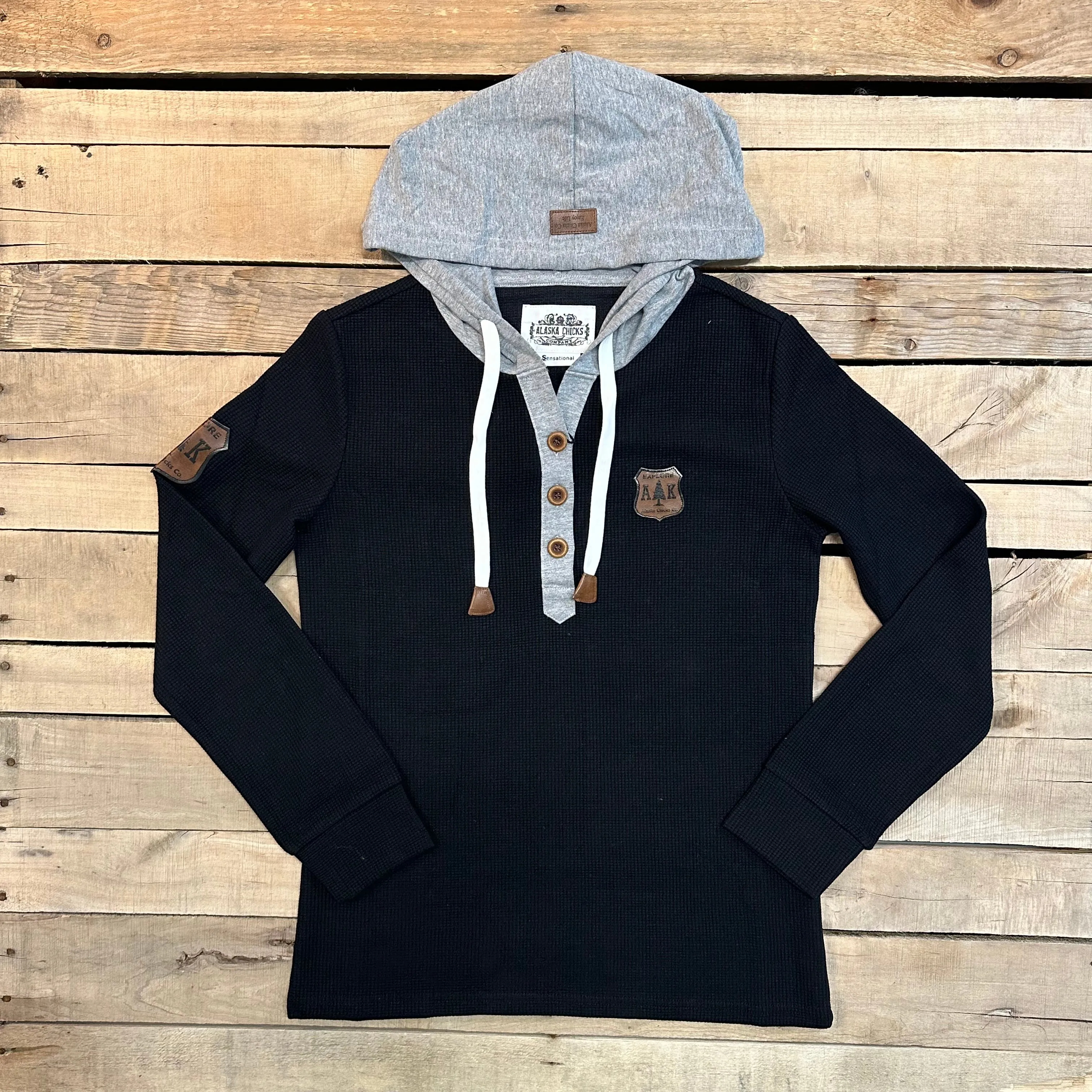 Hooded Waffle Henley