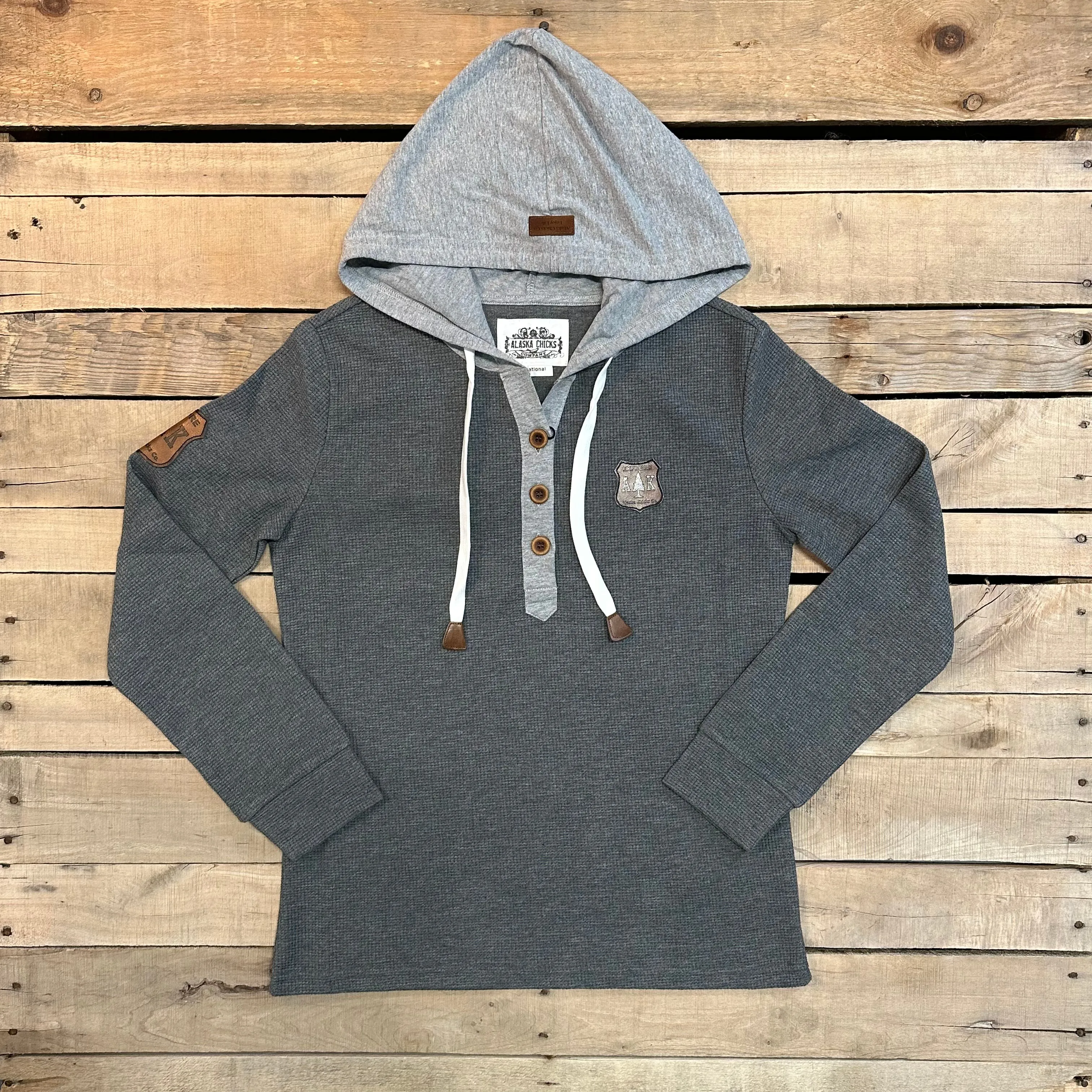 Hooded Waffle Henley