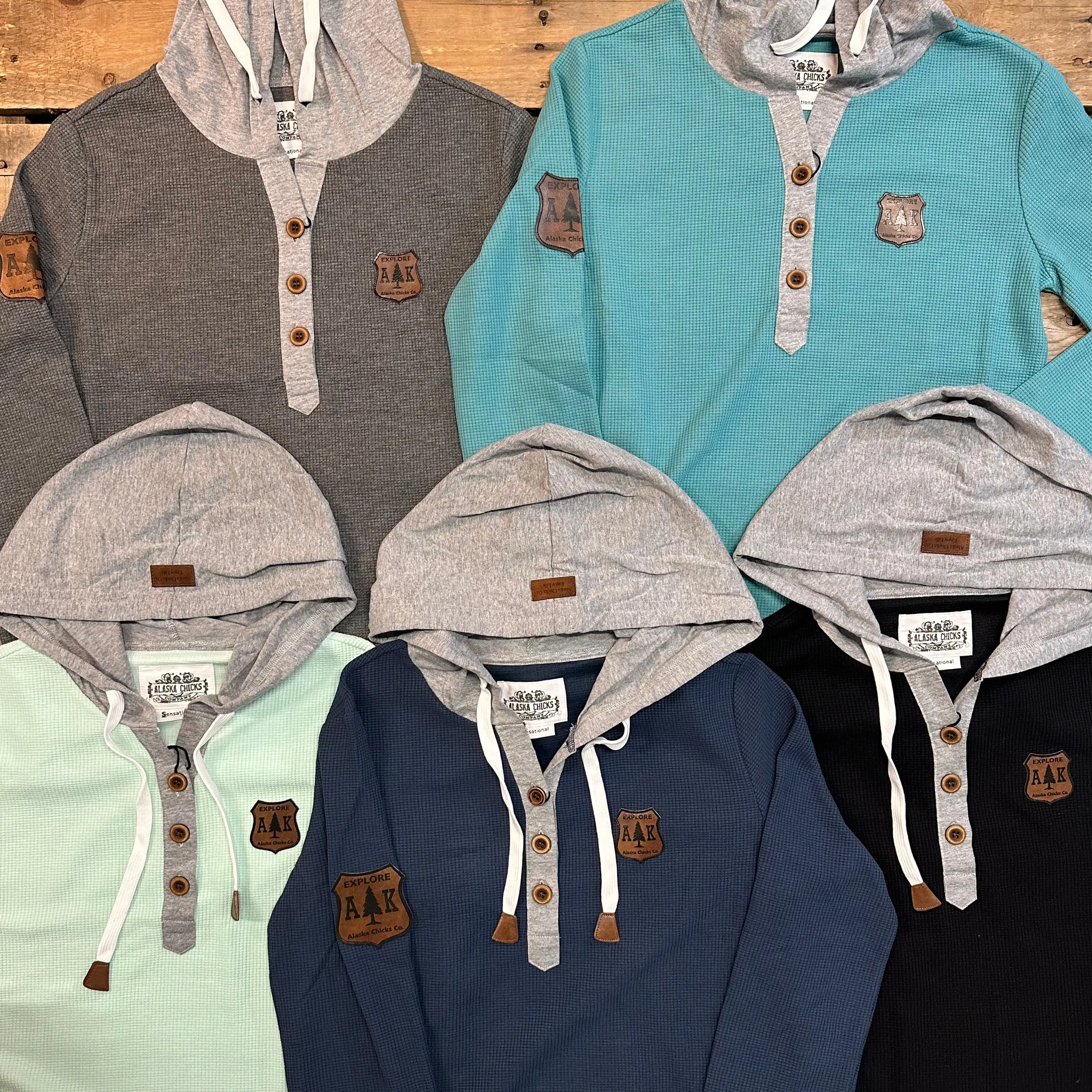 Hooded Waffle Henley