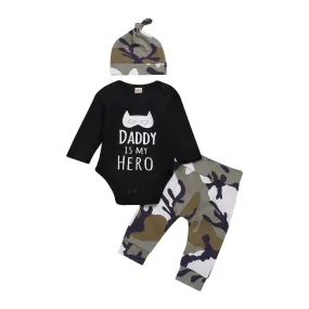 Infant Clothes Letter Cartoon Romper Tops   Camo Pants Outfit Set clothes clothes 2018