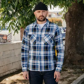 Iron Heart IHSH-382-BLU 9oz Selvedge American Check Work Shirt Blue FINAL SALE