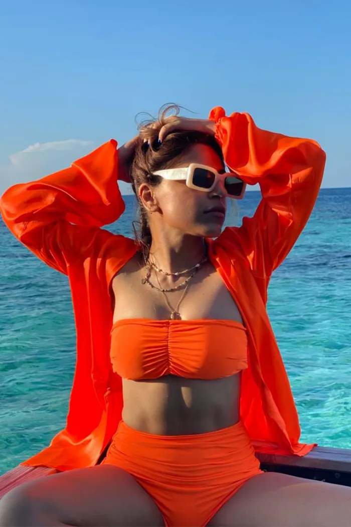 Janvi Kapoor in our  Orange is the new black bikini