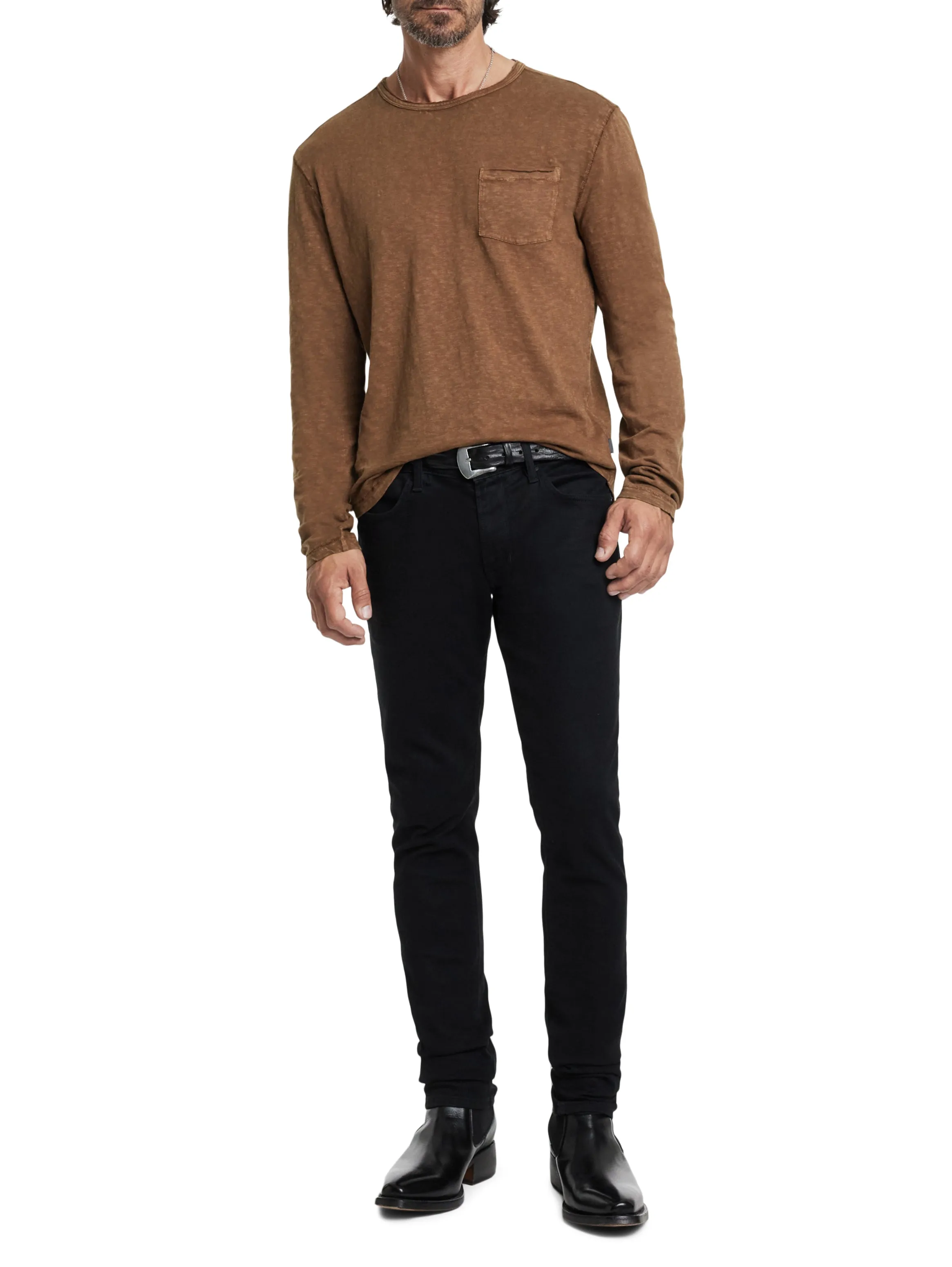 John Varvatos Crew with T-Hue Dye | Chamois