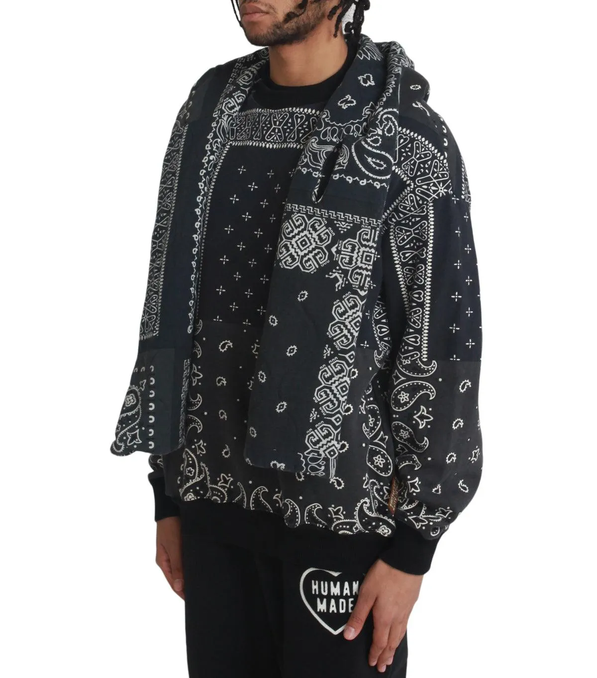 Kapital 30/- Sweater Knit Bandana Kesa Parka Black