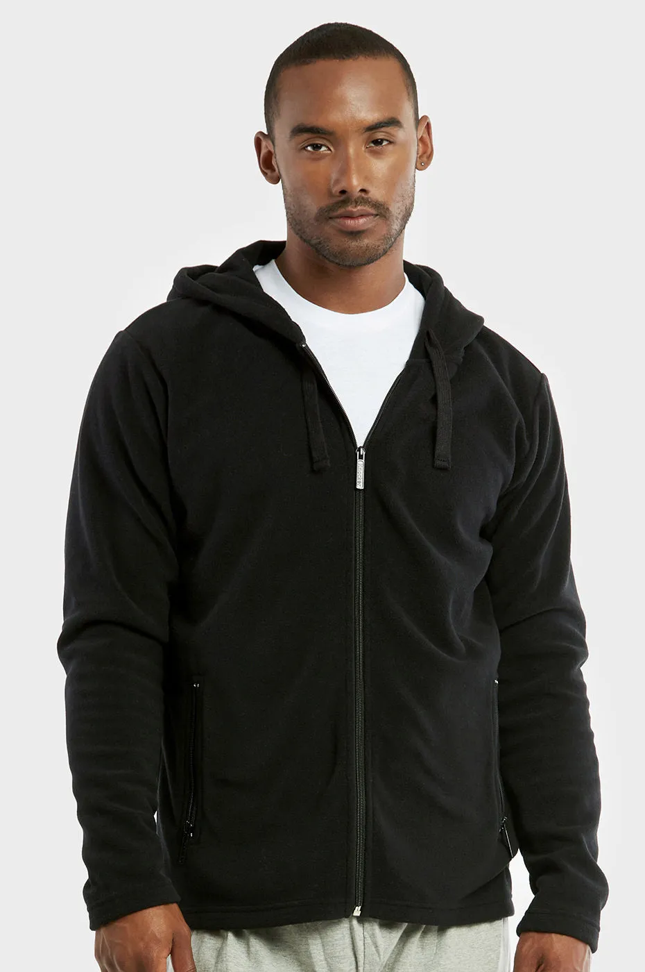 KNOCKER MEN'S POLAR FLEECE ZIPPER HOODIE (PFH2000_BLACK)