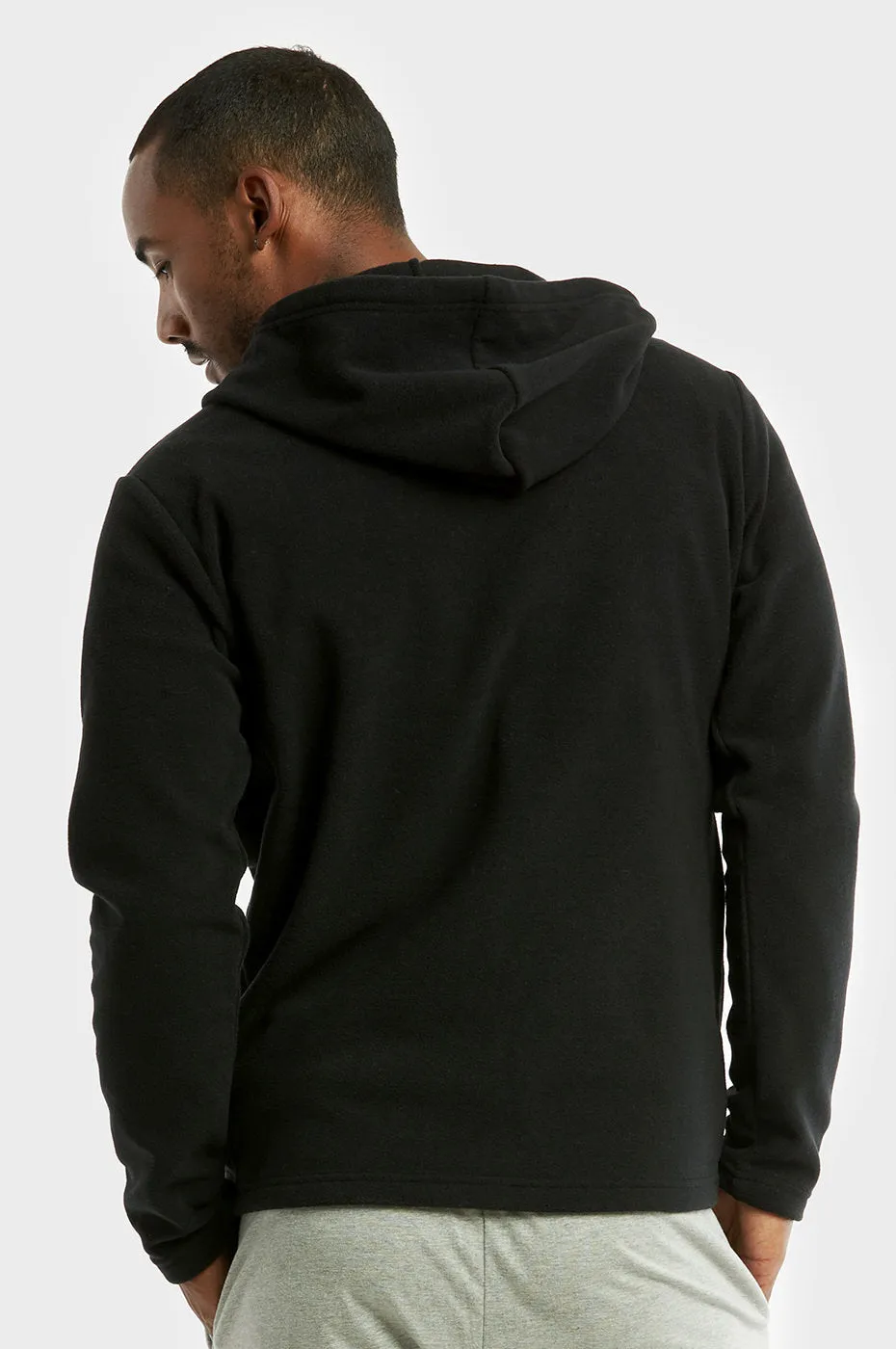 KNOCKER MEN'S POLAR FLEECE ZIPPER HOODIE (PFH2000_BLACK)