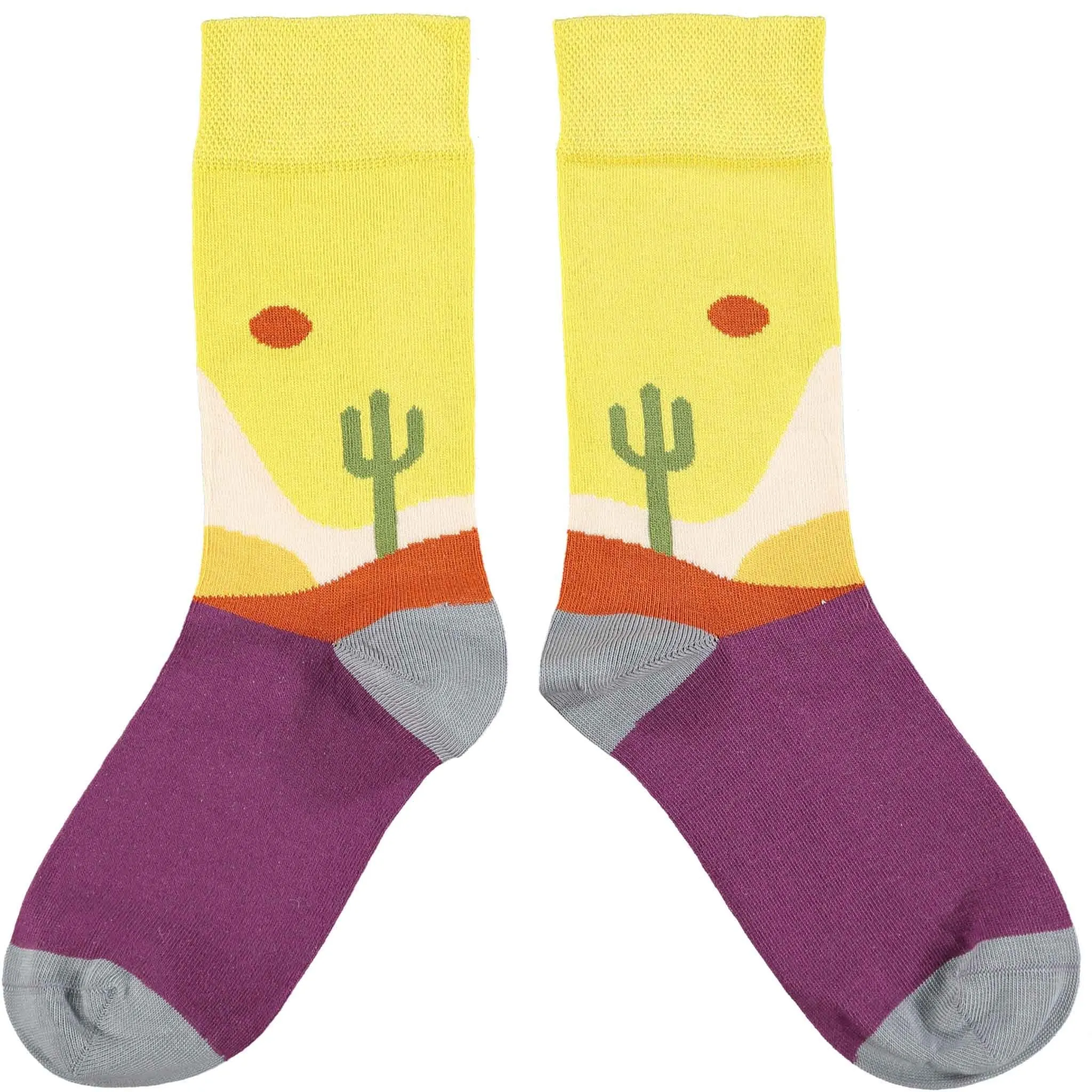 Ladies Yellow Desert Organic Cotton Ankle Socks