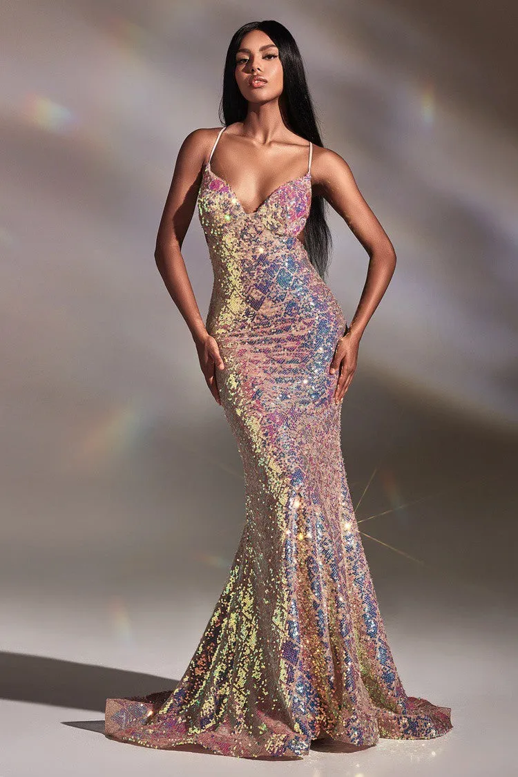 Ladivine CD880 Glam Prom Dress with slit