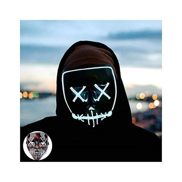 LED Neon Guy Fawkes Mask