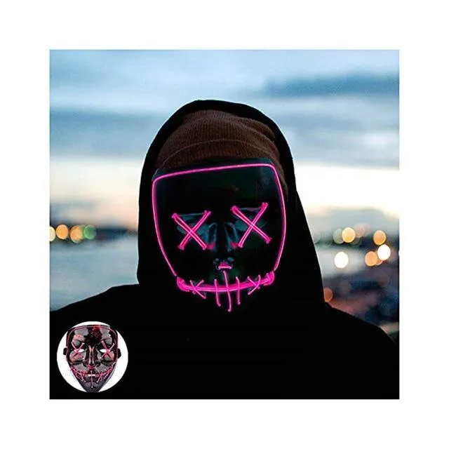 LED Neon Guy Fawkes Mask