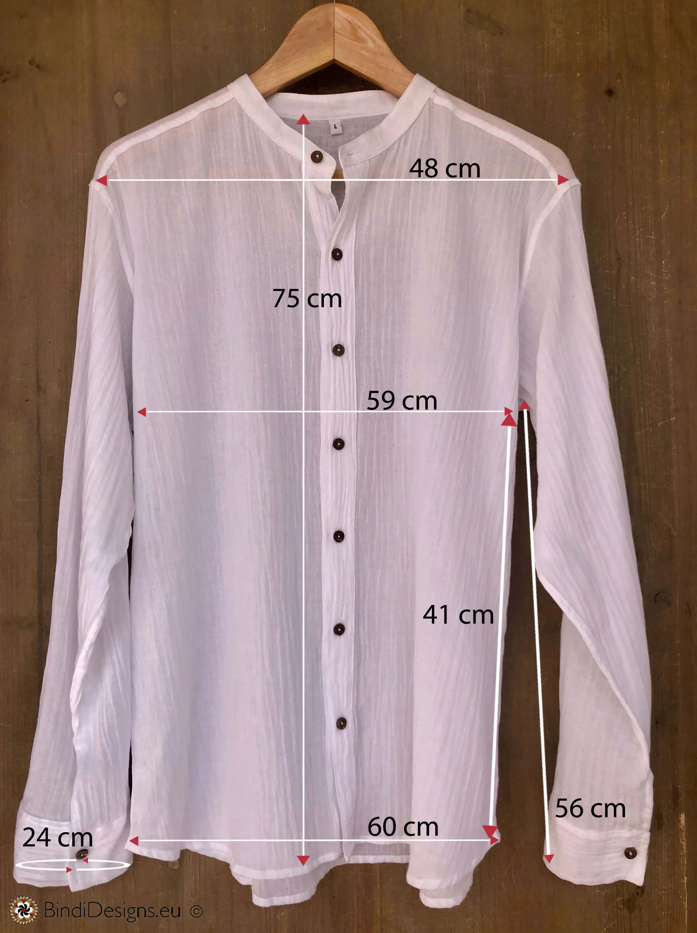 Light Cotton Shirt with Coconut Buttons White