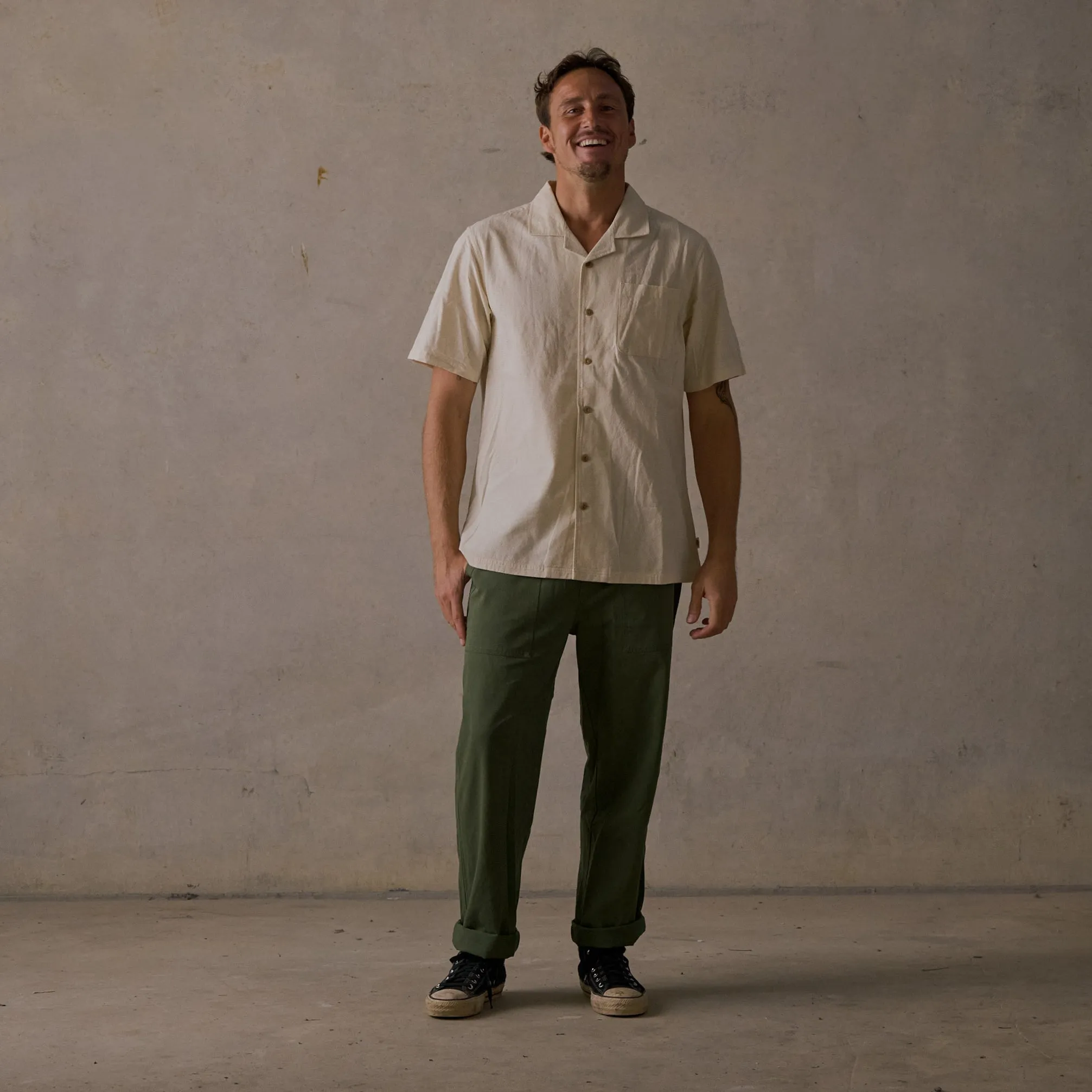 Linen Camp Collar Shirt