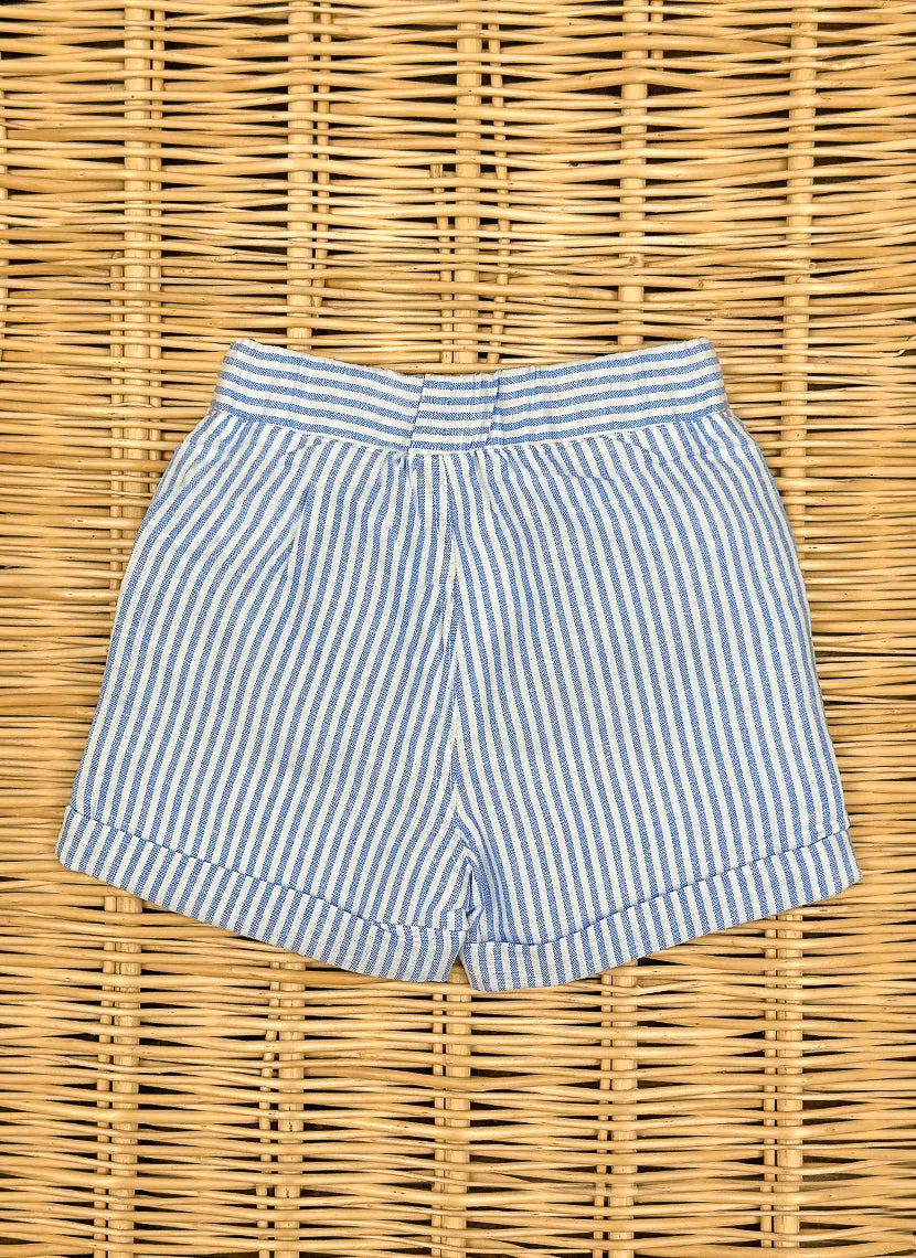 Linen Cotton Striped Shorts