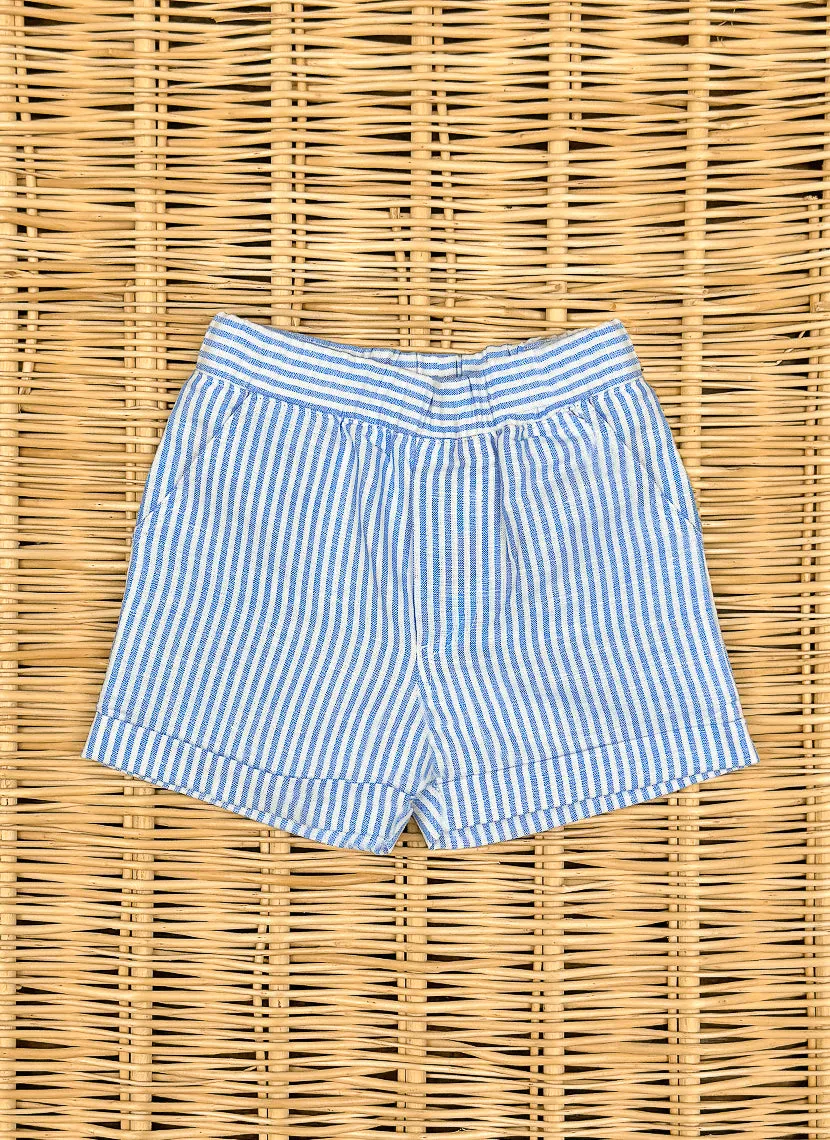 Linen Cotton Striped Shorts