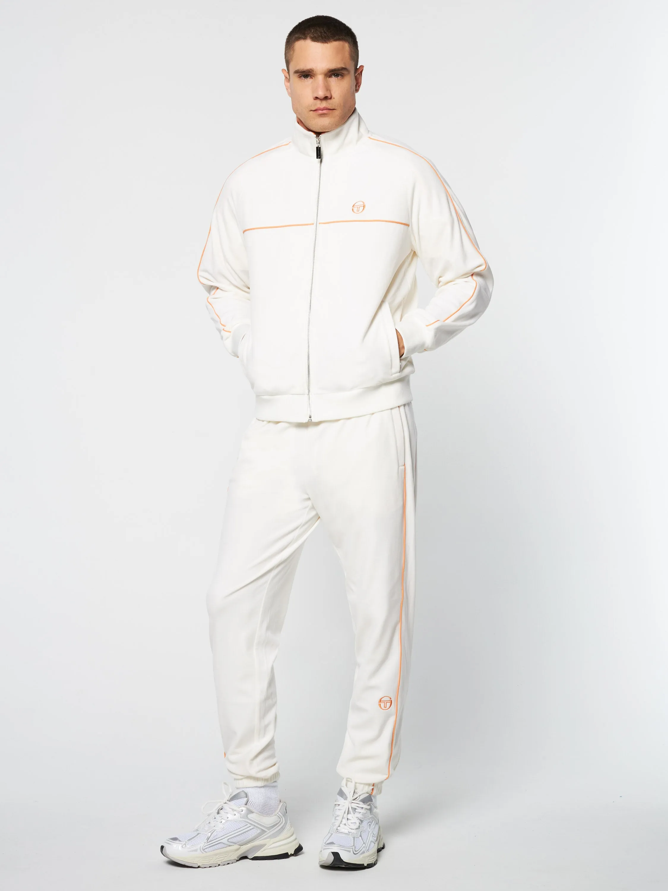 Lioni Velour Track Jacket Archivio- Gardenia