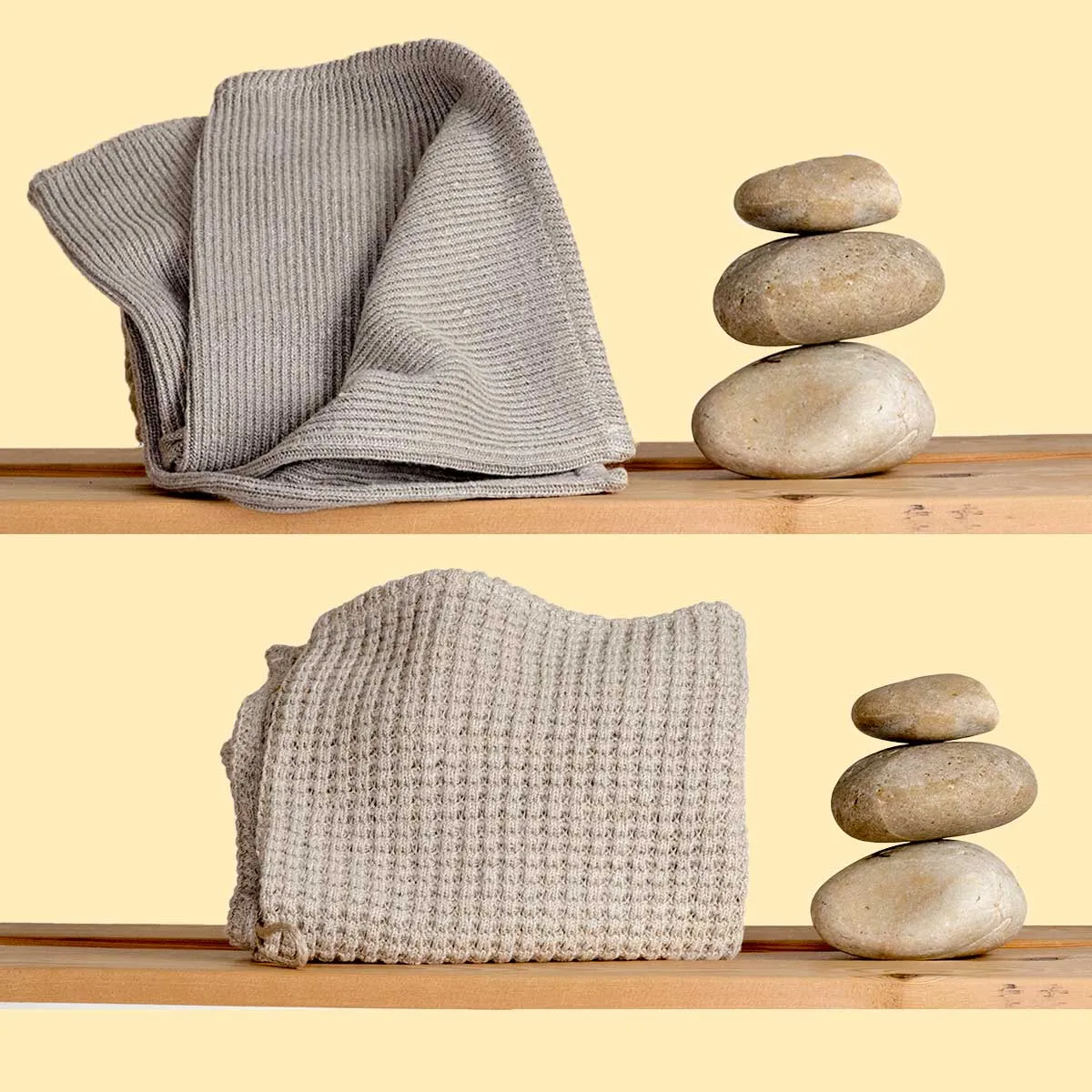 LONDONBERRY 100% Organic Linen Knit Hand Towel | Kitchen Towel (OC Thread) (No Plastic, No Synthetics) (100% Biodegradable)