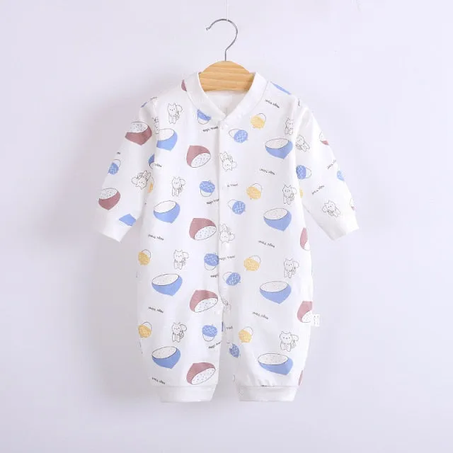 Long-Sleeved Cotton Jumpsuit for Baby and Newborn