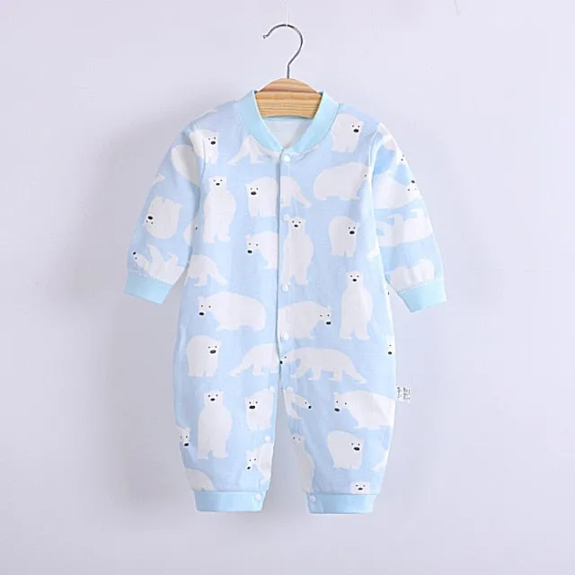 Long-Sleeved Cotton Jumpsuit for Baby and Newborn