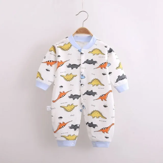 Long-Sleeved Cotton Jumpsuit for Baby and Newborn