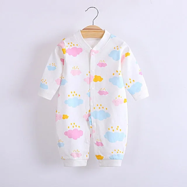 Long-Sleeved Cotton Jumpsuit for Baby and Newborn