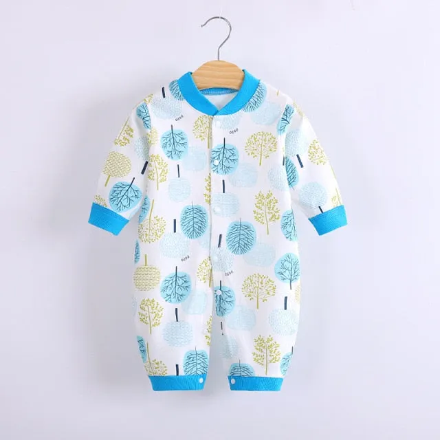 Long-Sleeved Cotton Jumpsuit for Baby and Newborn