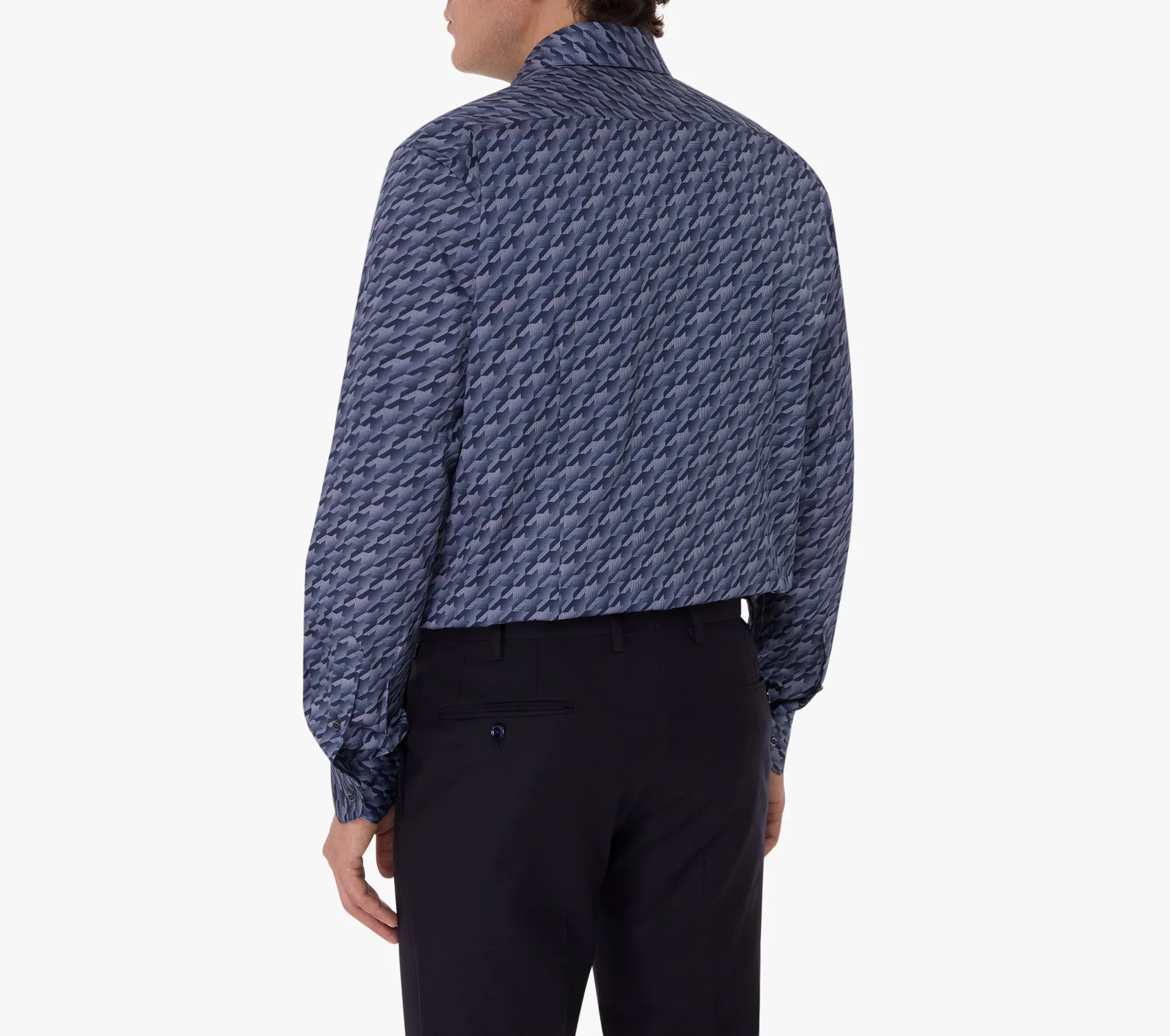 Long Sleeves Shirt with Houndstooth Pattern