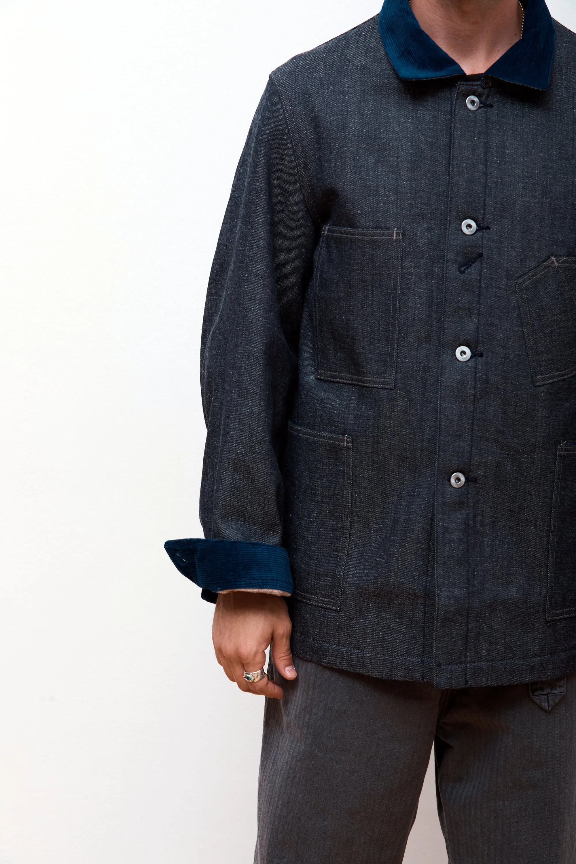 LOT.711 BLANKET LINING DENIM COVERALL JACKET RAW INDIGO