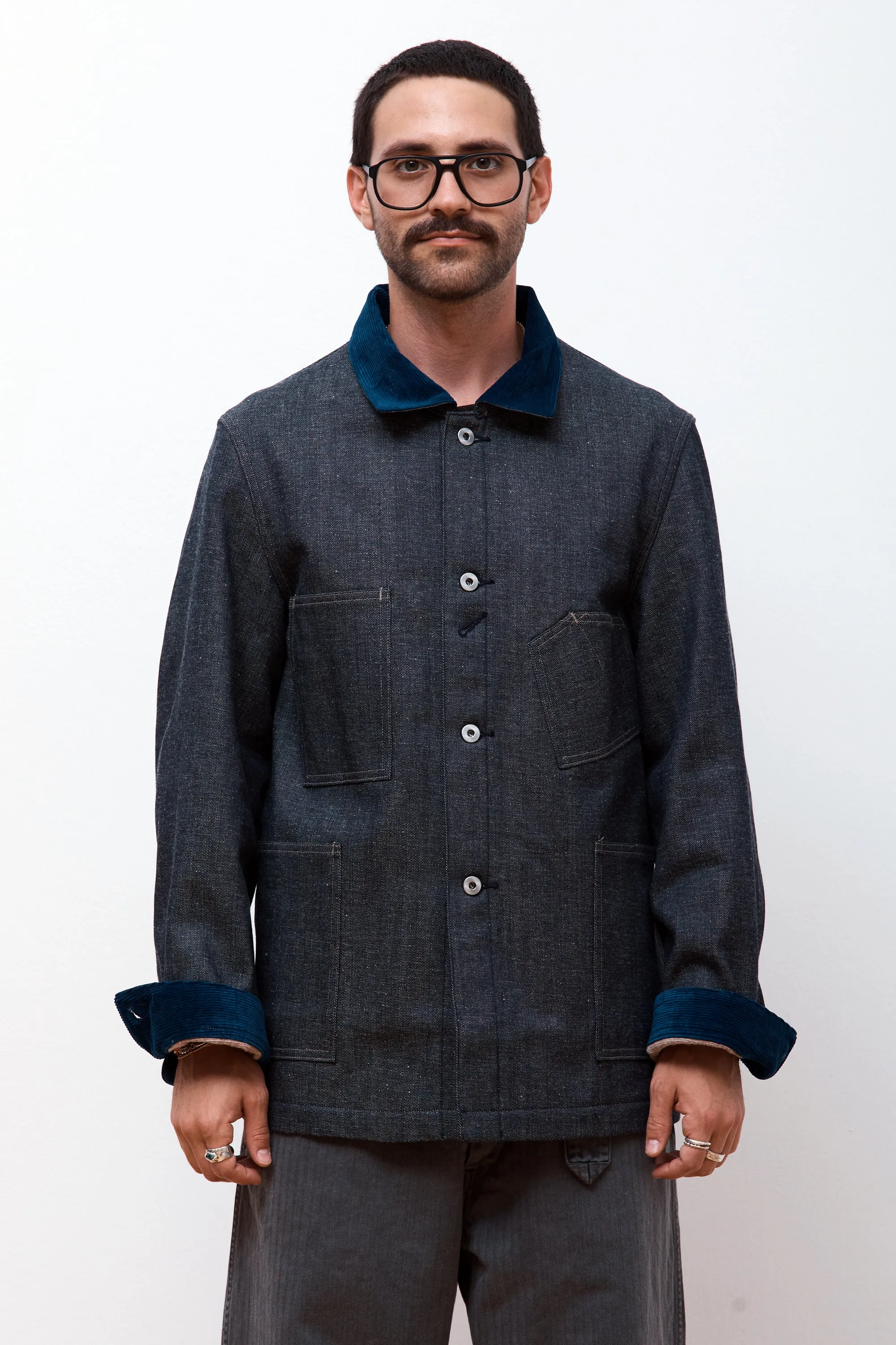 LOT.711 BLANKET LINING DENIM COVERALL JACKET RAW INDIGO