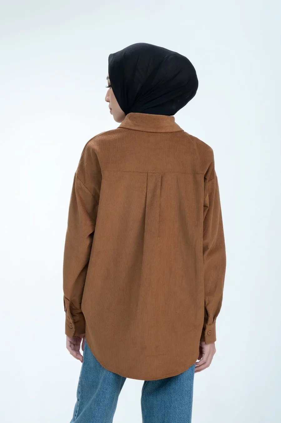 Lous Shirt - Brown - Kemeja Wanita Bahan Corduroy Warna Brown - TP1380080