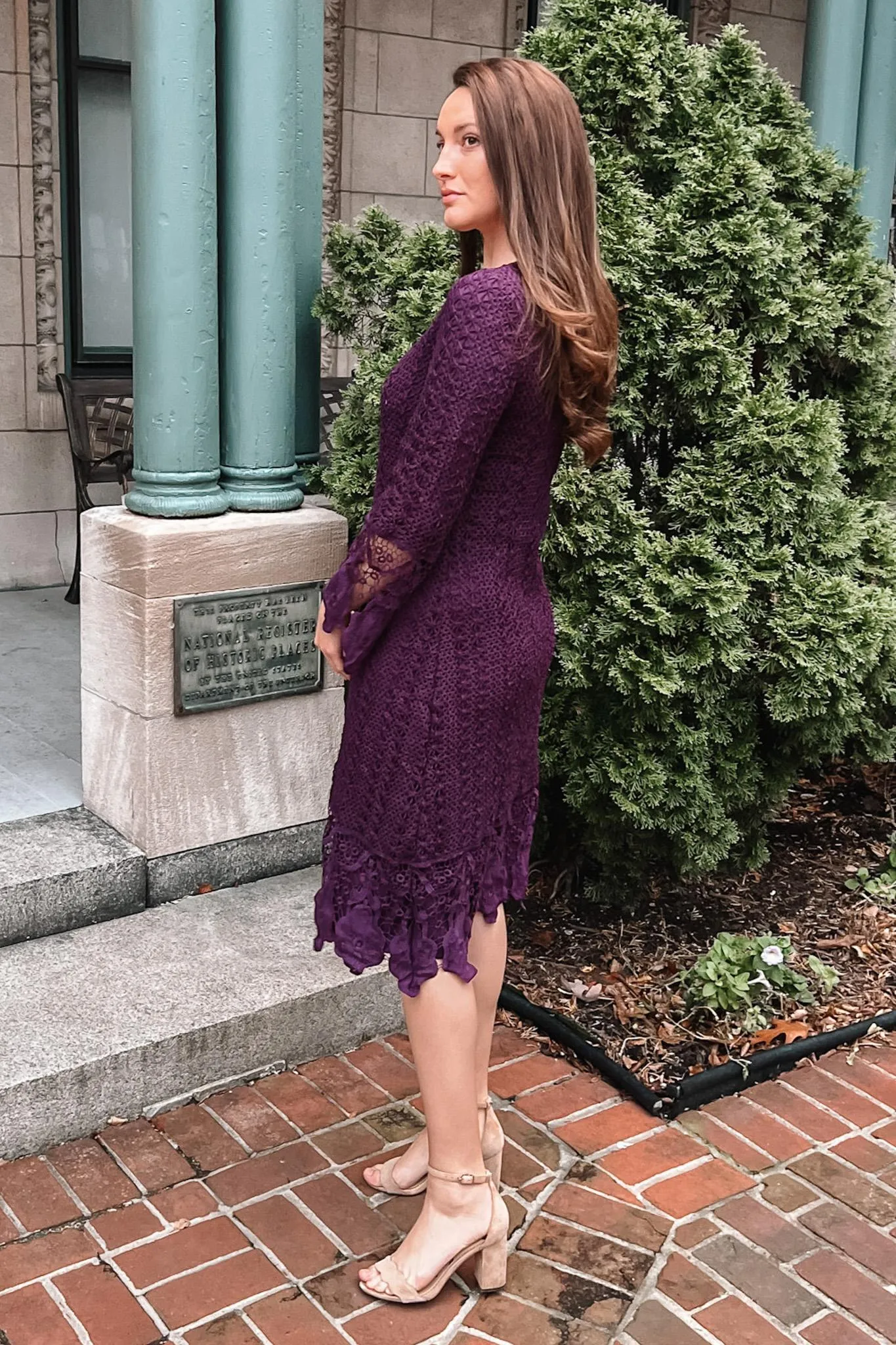 Lydia Crochet Dress in Plum (FINAL SALE)