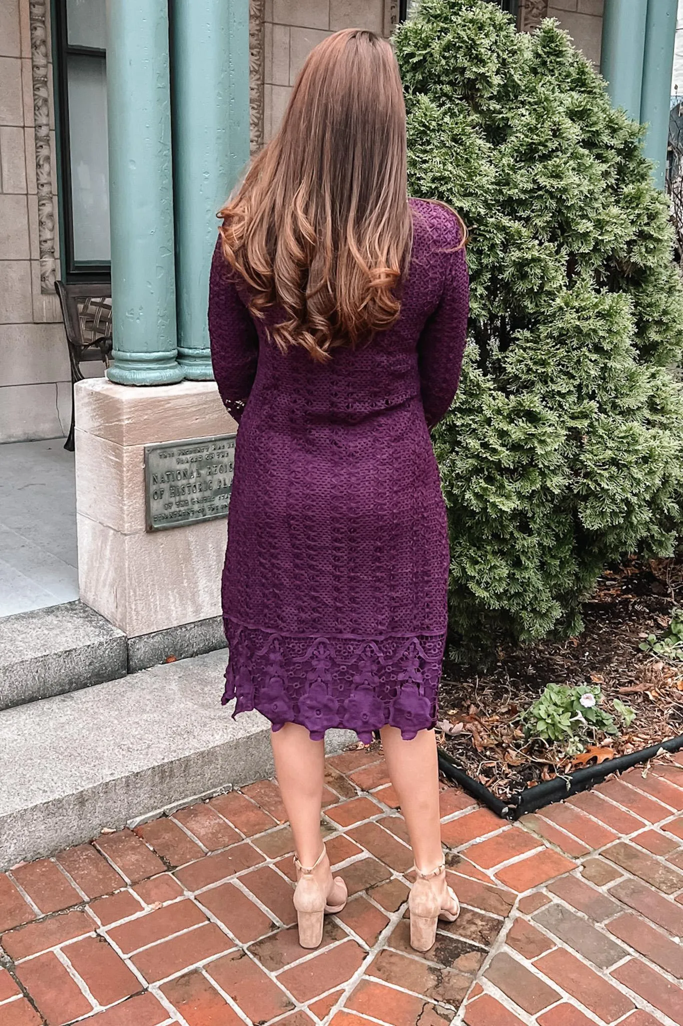 Lydia Crochet Dress in Plum (FINAL SALE)