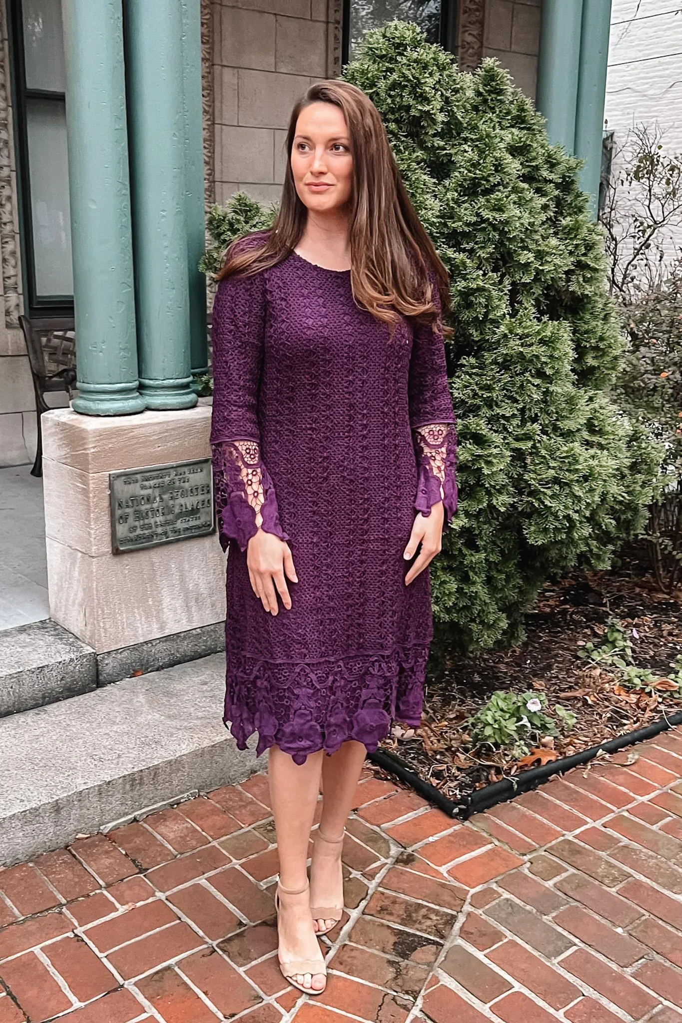 Lydia Crochet Dress in Plum (FINAL SALE)