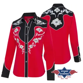 Lynn Red Ladies Western Blouse